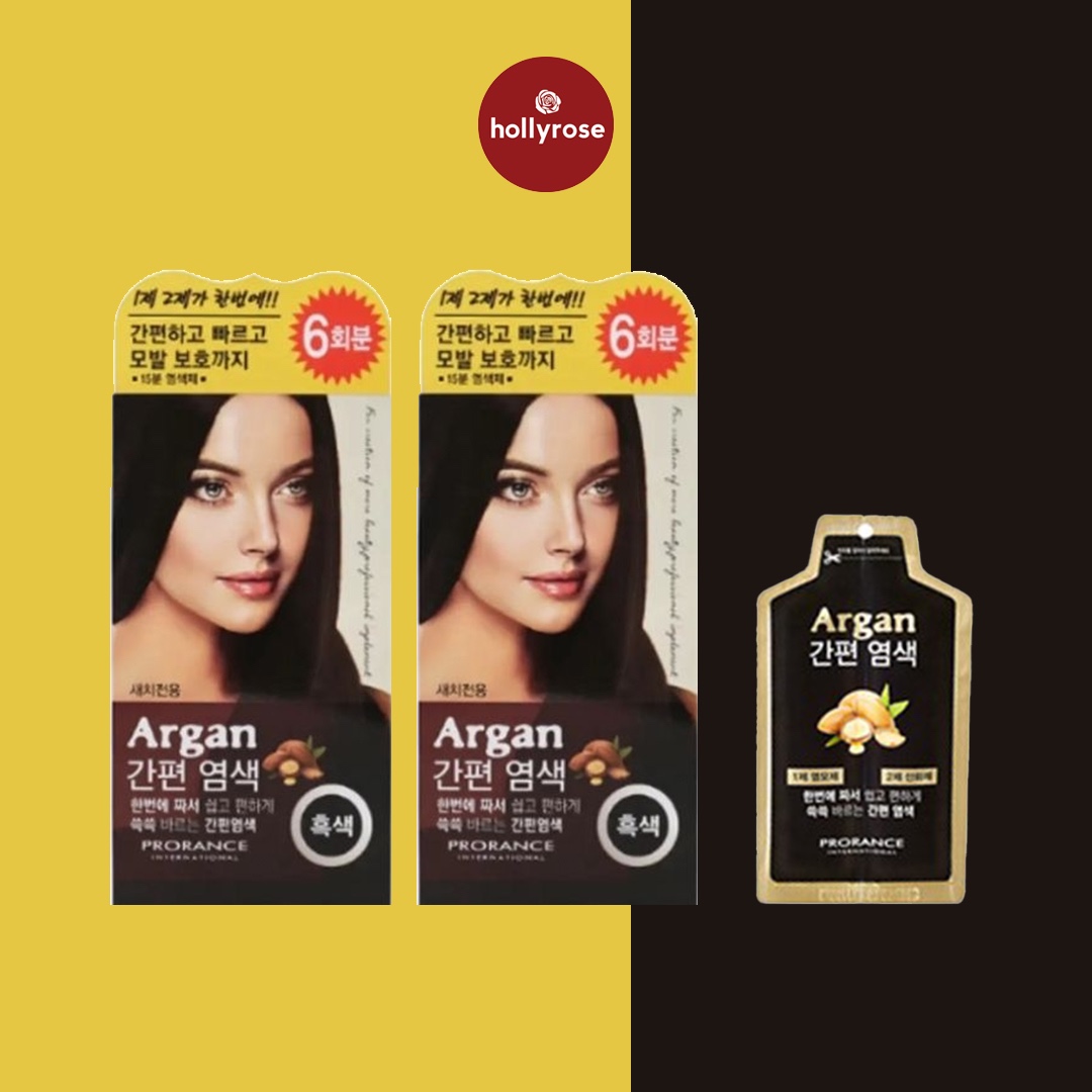 Prorance Argan Easy Hair Color - Color Black - 1 Box 5 Sachet